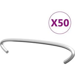 vidaXL Ganci per Gabbione 50 pz in Acciaio Zincato 10 cm - Argento