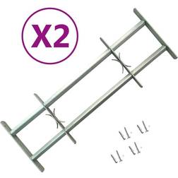 vidaXL Fenstergitter Verstellbar 2 Stk 700-1050 mm