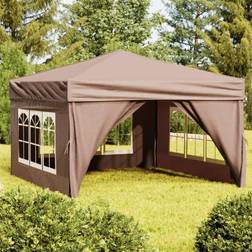 vidaXL Tenda Per Feste Pieghevole Con Pareti Laterali Tortora 3x3 m