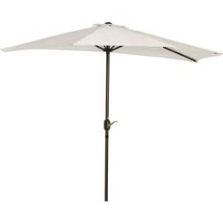 OutSunny Half Round Parasol Balcony Shade Cream