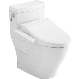 Toto Aimes 28 1/2" One-Piece 1.28 GPF Single Flush Elongated Toilet and Washlet C2 in Cotton, MW6263074CEFG#01