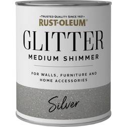 Rust-Oleum Medium Shimmer Glitter Silver Wood Paint Silver 0.75L