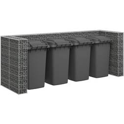 vidaXL Mur En Gabion Pour Poubelle Jardin Terrasse Patio Extérieur Résistant 320x100x120 cm