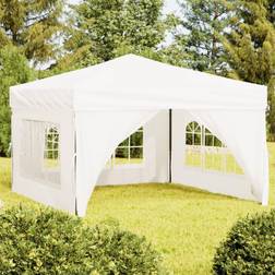 vidaXL Tenda Per Feste Pieghevole Con Pareti Laterali Bianco 3x3 m
