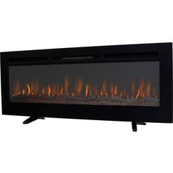 Monster-shop Cheminée Electrique Noire led 127cm Feu Eclairé Silencieux Chauffage 15-35 C 12 Couleurs de Flammes et 5 Niveaux de Lumières-Parfaite