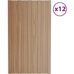 vidaXL Natural Panel De Tejado Acero Galvanizado Madera 80x45 cm