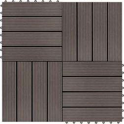 vidaXL terrassefliser 11 stk. WPC 30 x 30 cm 1 m2 mørkebrun