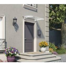 Palram White Lyra Twinwall Polycarbonate Door Canopy White 905