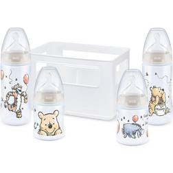 Nuk Disney Winnie The Pooh First Choice Baby Bottle Starter Set 4 Anti-Colic Baby Bottles (2 x 150 ml & 2 x 300 ml) Temperature Control Display