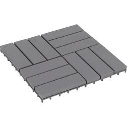 vidaXL Baldosas de terraza 10 uds madera acacia gris lavado 30x30 cm Gris