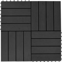 vidaXL 11 pcs Decking Tiles WPC 30x30 cm 1 sqm Black