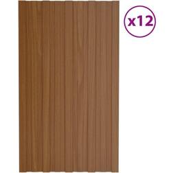 vidaXL Grau, Braun 12x Roof Panels Brown Profile Sheet Roof