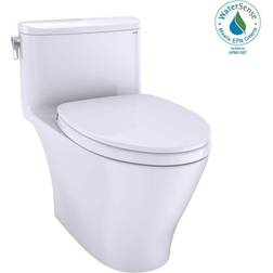 Toto Nexus 1-Piece 1.28 GPF Single Flush Elongated Universal Height Toilet with CEFIONTECT in Cotton White