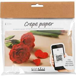 Creotime Mini DIY Kit Crepepapir, Roser, Stræk/crepe: 180% 105 g, 1 sæt