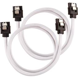 Corsair Premium Sleeved SATA Data Cable Straight Connectors_ White_ 1.8m