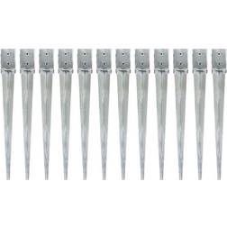 vidaXL Ground Spikes Silver n/a