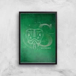 Warner Bros Harry Potter Slytherin Giclee Art Print A3 Framed Art
