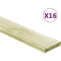 vidaXL Decking Boards 16 pcs 2.32 mÂ² 1m Impregnated Solid Wood Pine