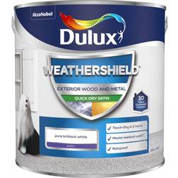 Dulux Weathershield Exterior Quick Dry Satin Paint Pure Wall Paint White 2.5L
