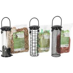 Esschert Design Juego Completo De Comederos Para Pájaros 3 Piezas S - New