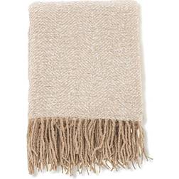 Venture Home Toby plaid Hvid/beige Tæppe Beige, Hvid (170x130cm)