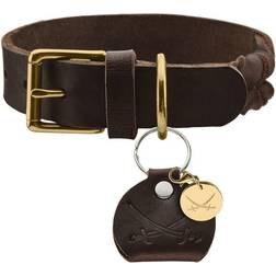 Hunter Hundhalsband Sansibar Solid Cow Leather M-L 60cm Mörkbrun