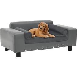 vidaXL Dog Sofa Dark Gray 31.9 x16.9 x12.2 Plush