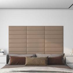 vidaXL Paneles Pared 12 Uds Cuero Sintético 60x15 cm