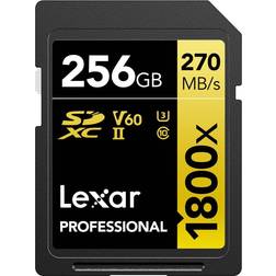 LEXAR 256GB Professional 1800x UHS-II SDXC Memory Card (GOLD Series)