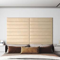 vidaXL Paneles De Pared 12 Uds Tela Color Crema 90x15 Cm 1,62 Mé