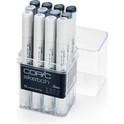 Copic Markers 12-Piece Sketch Set, Cool Gray