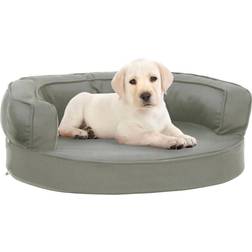 vidaXL Ergonomic Dog Bed Mattress Linen Look Dog Basket Pet Cushion