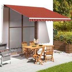 vidaXL Tessuto di Ricambio Tenda da Sole Arancione e Marrone 4x3,5 m - Multicolore