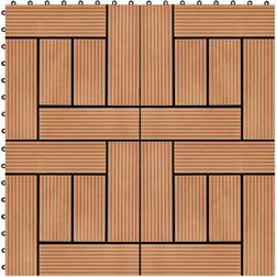 vidaXL Piastrelle Per Decking In Wpc 11 Pz 30x30cm 1mq Colore Teak