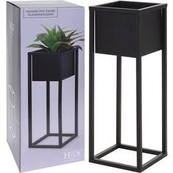 vidaXL Bloempot Op Standaard 60 cm Metaal Zwart