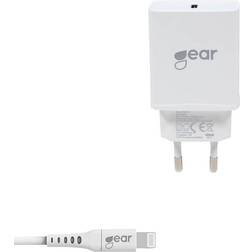 Gear Oplader 220V 1xUSB-C 20W med Lightning kabel