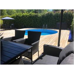 Planet Pool Stålväggspool Premium Rund 4,2x1,2m Inbyggd L:Pe