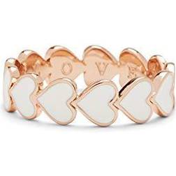 Pura Vida Love Hearts Band Ring - Rose Gold/Pink