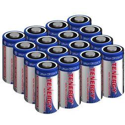 Tenergy Lithium CR123A 3V Non-rechargeable Batteries w/ PTC, 16-pack