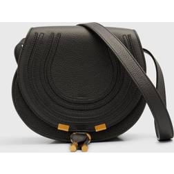 Marcie Mini Whipstitch Saddle Crossbody Bag BLACK