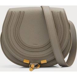 Chloe Marcie Mini Whipstitch Saddle Crossbody Bag CASHMERE GREY