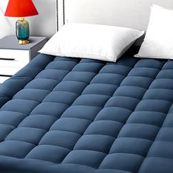 Easeland Quilted Mattress Cover White, Blue, Grey (203.2x198.1cm)