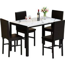 MIERES Faux Marble Dining Set 28x47" 5