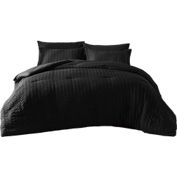 CozyLux Seersucker Bed Linen Pink, Green, Grey, White, Black (259.1x228.6cm)