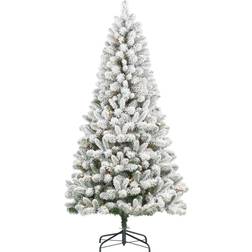 Pre-Lit Flocked Frisco Christmas Tree 78"