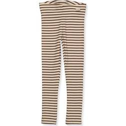 Petit Piao Striped Modal Leggings - French Roast/Tapioca (PP302)