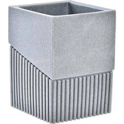 Dkd Home Decor Portacepillos de Dientes Gris Resina 7.6 x 7.6 x 10 cm