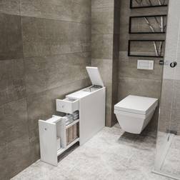 Furniturebox Scaffale Di Contenimento WC Bianco L19 cm Calencia