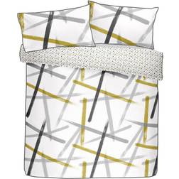 Appletree Leda Abstract Duvet Cover Yellow, Grey