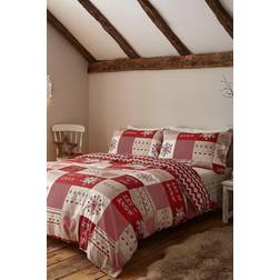 Catherine Lansfield Let It Snow Christmas Duvet Cover Red